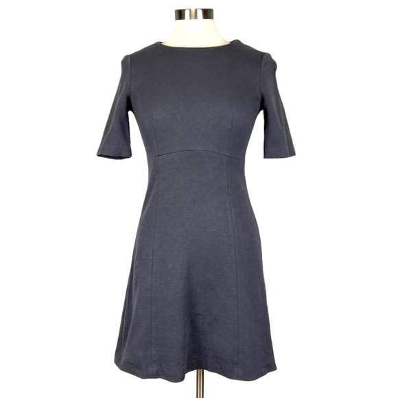 Peserico Steel Blue Short Sleeve A Line Dress size Small - Picture 5 of 16